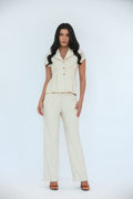 Refine Pleated Straight-Leg Trouser