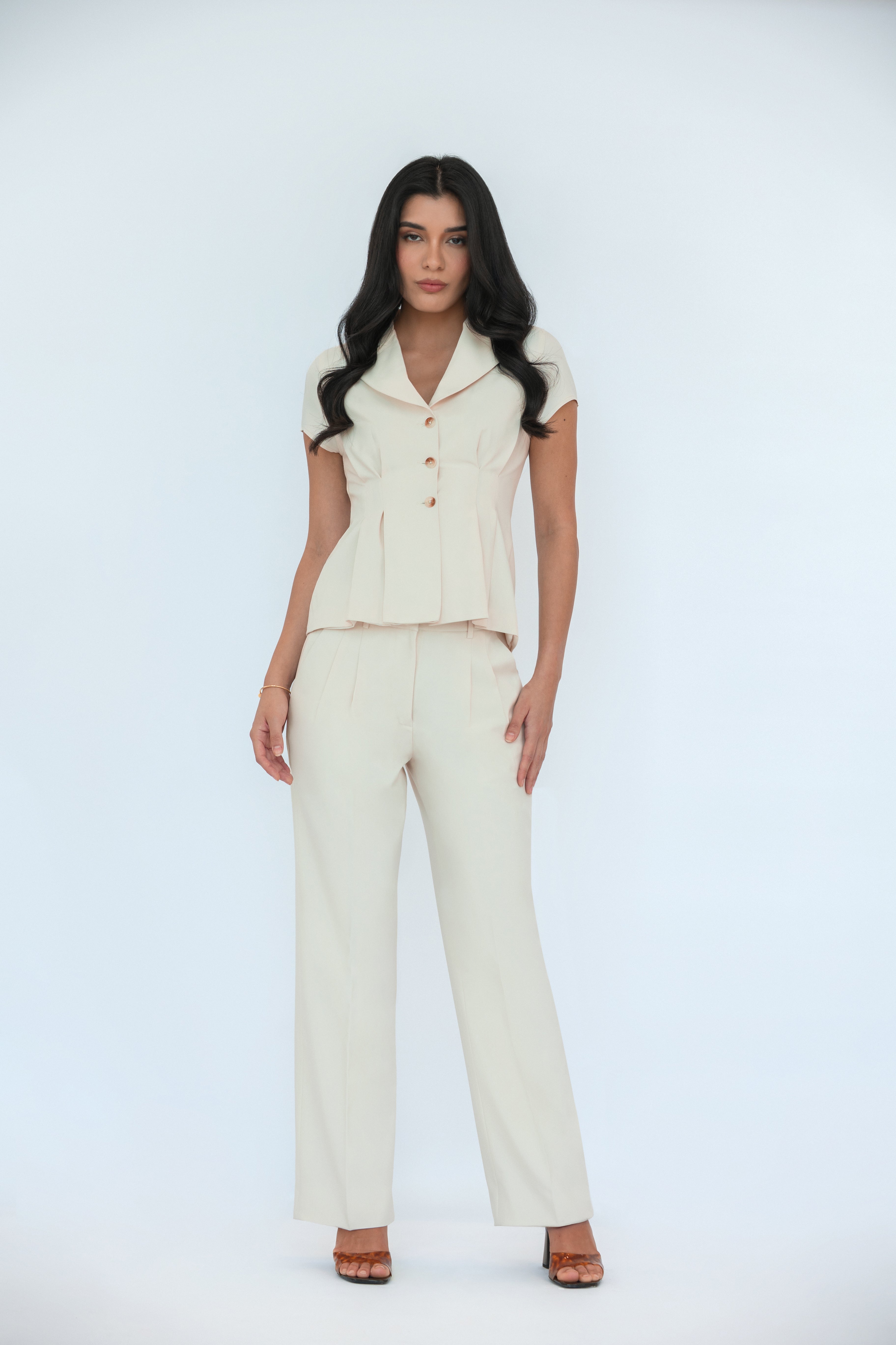 Refine Pleated Straight-Leg Trouser