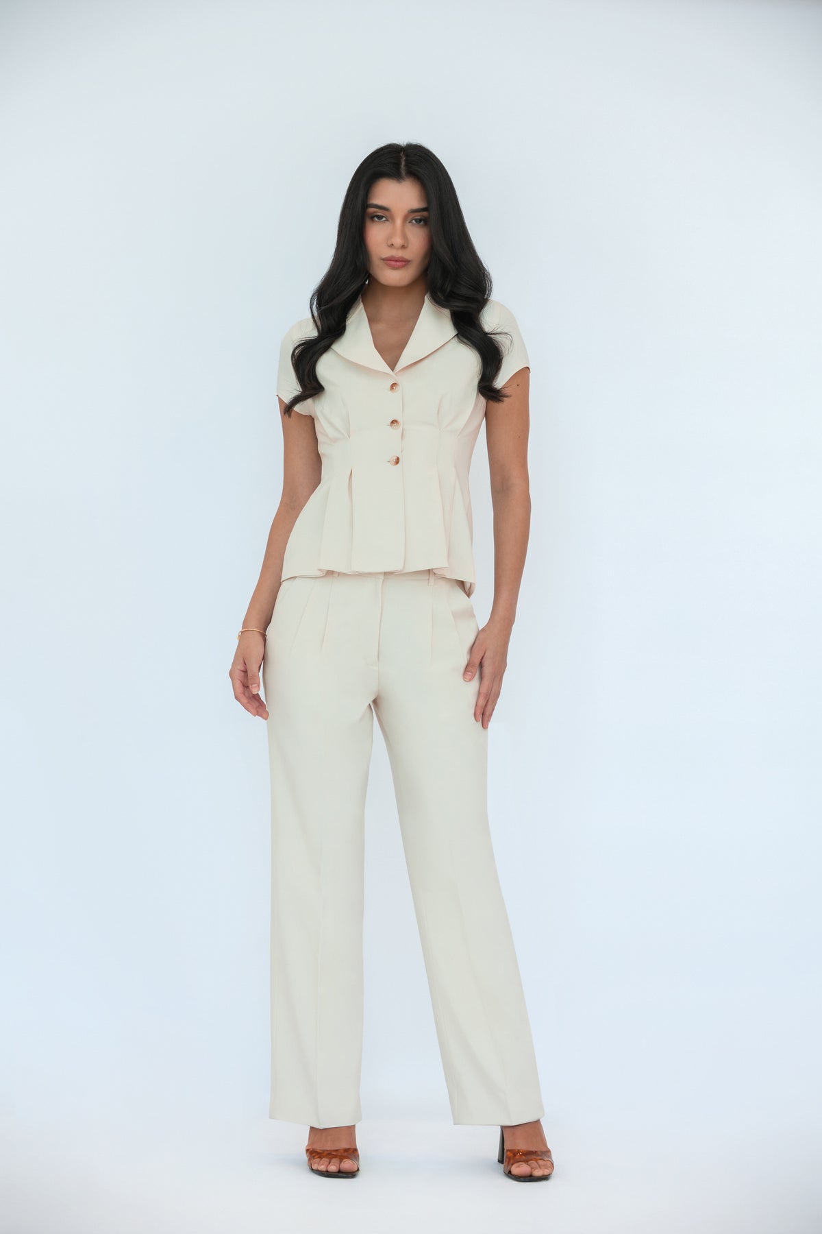 Refine Pleated Straight-Leg Trouser