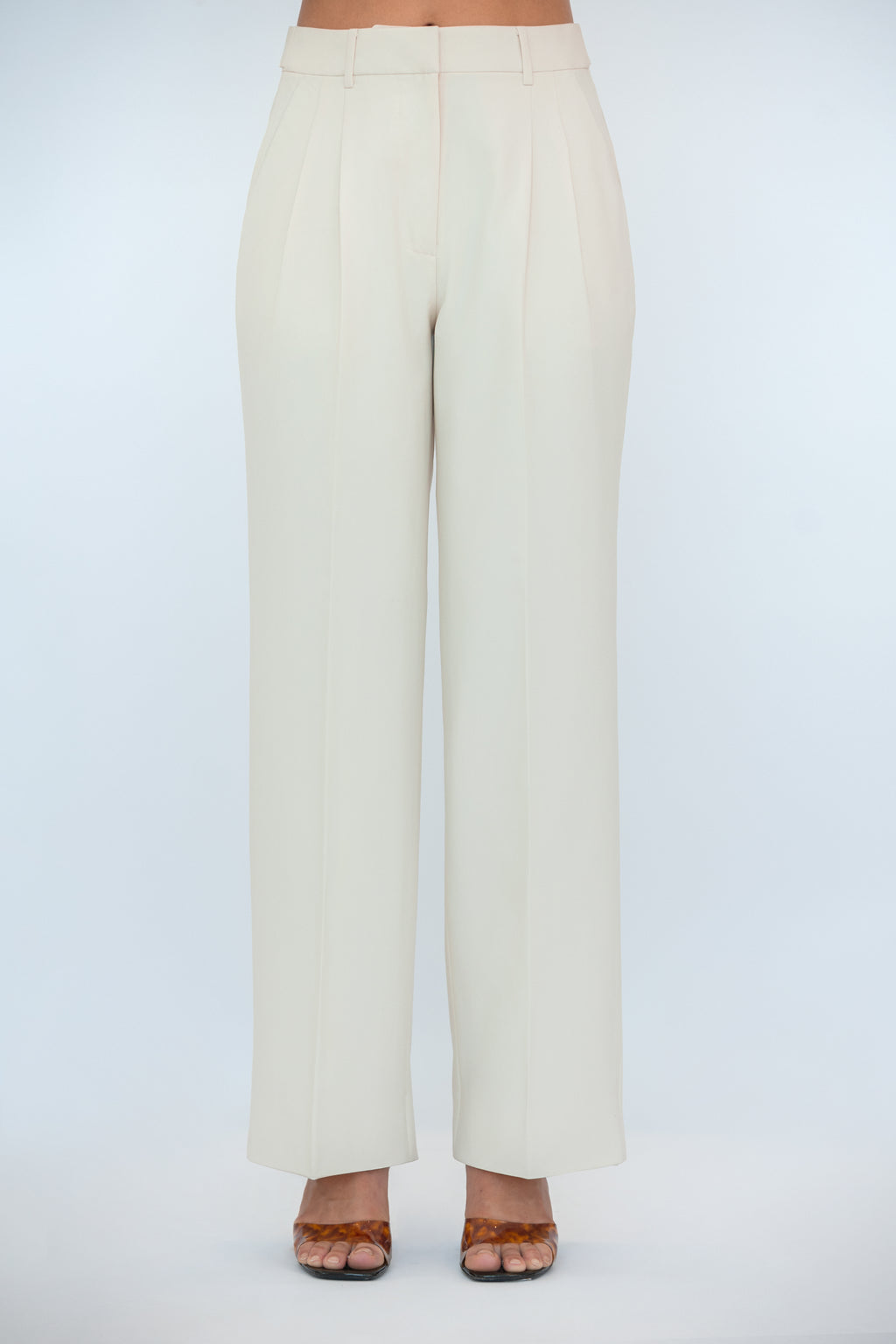 Refine Pleated Straight-Leg Trouser