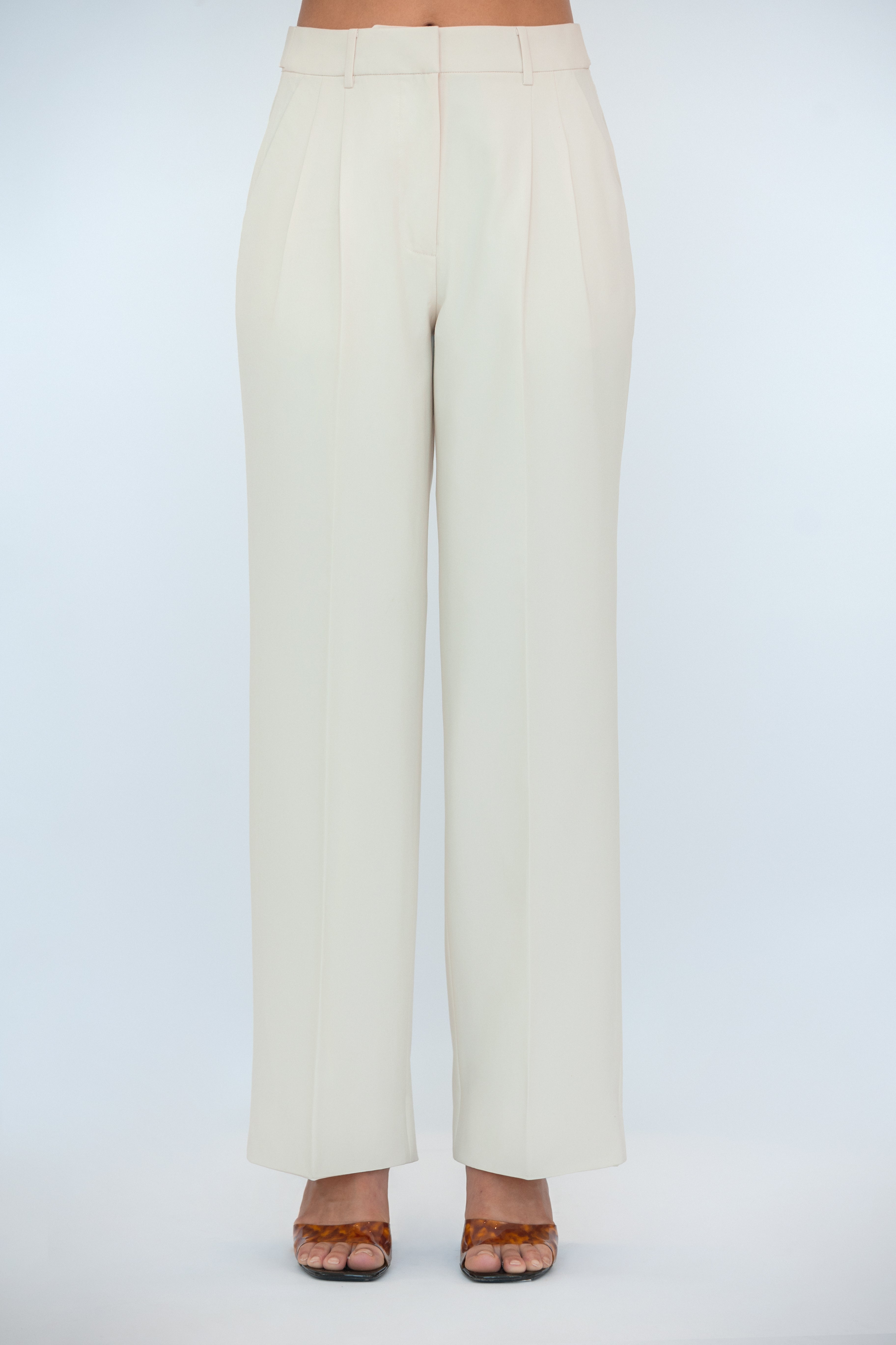 Refine Pleated Straight-Leg Trouser