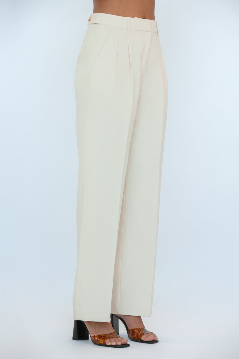 Refine Pleated Straight-Leg Trouser