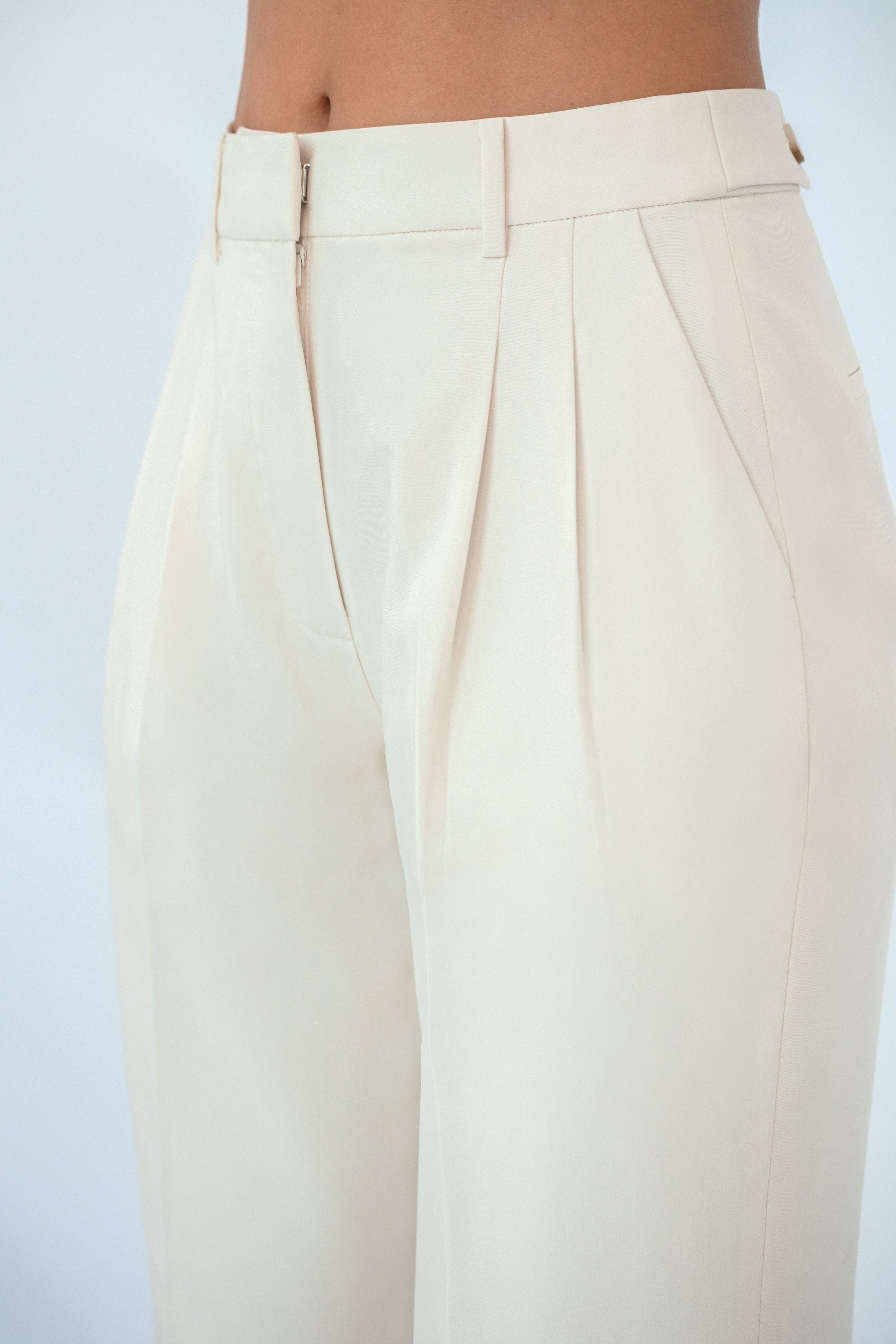 Refine Pleated Straight-Leg Trouser